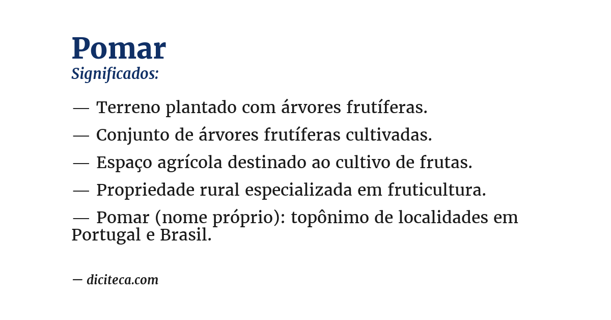 Significado de pomar