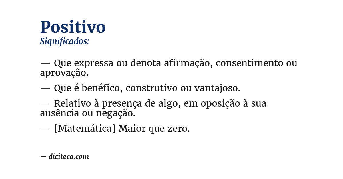 Significado de positivo