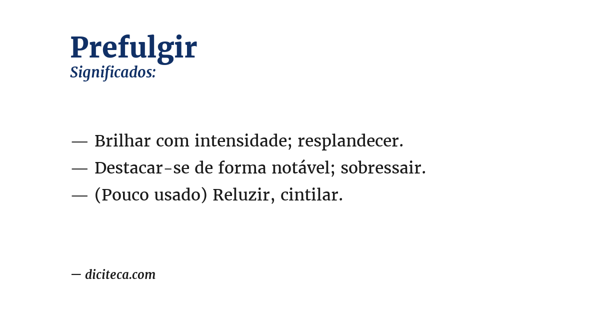 Significado de prefulgir
