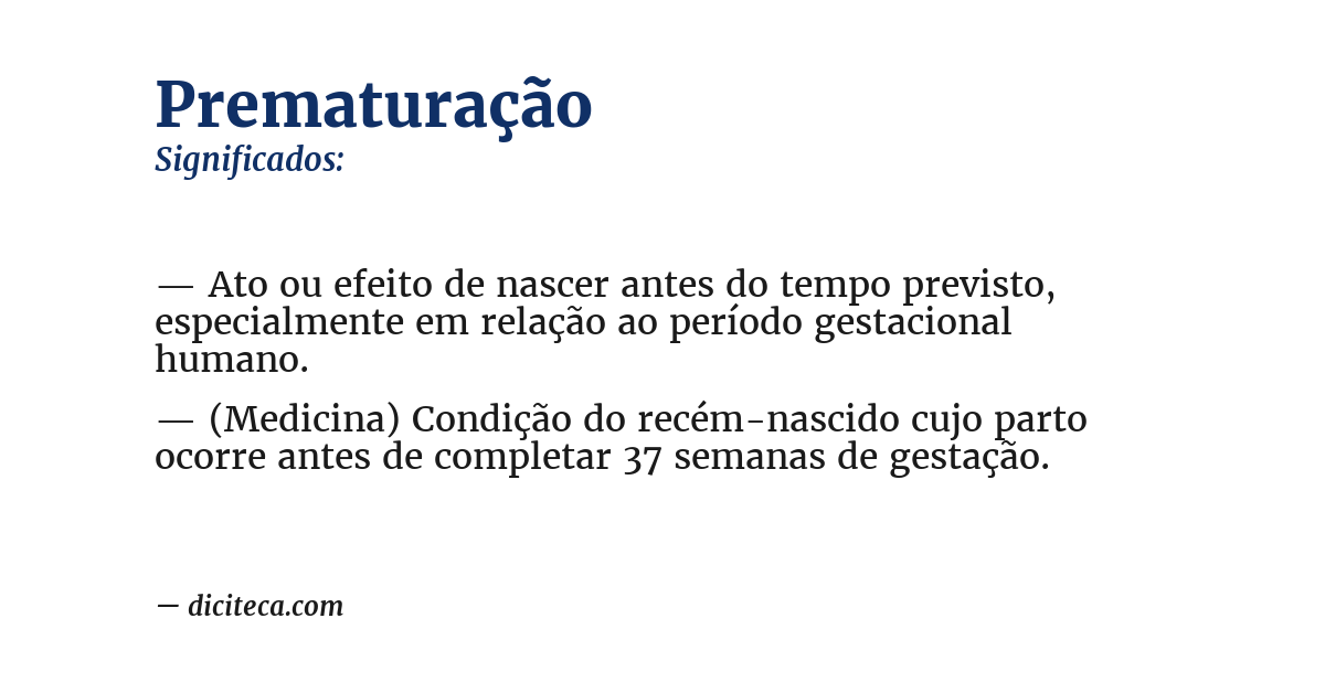 Significado de prematuração