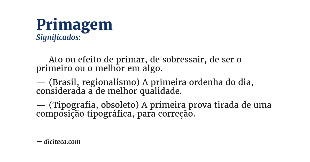 Significado de primagem