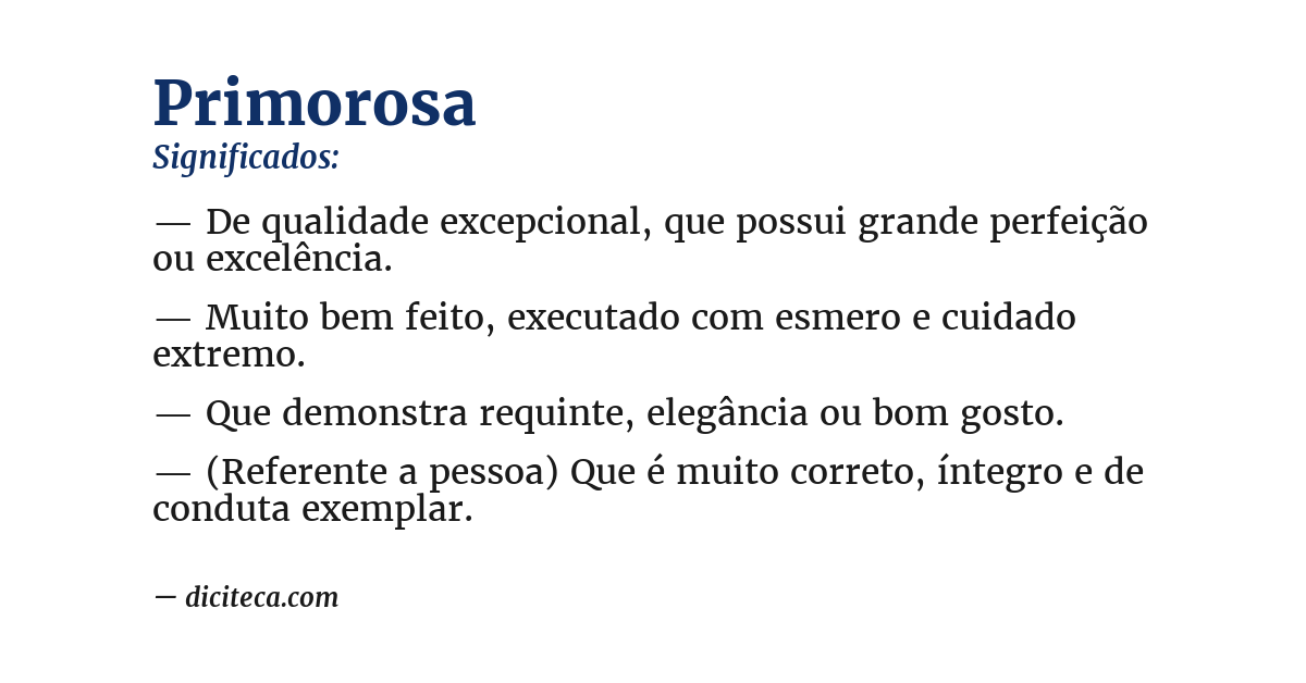 Significado de primorosa