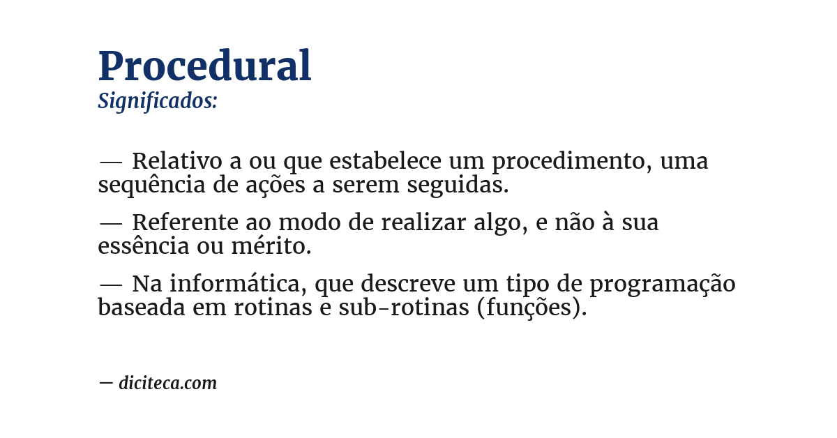 Significado de procedural