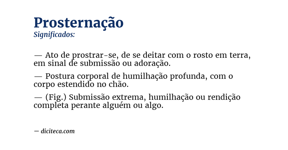 Significado de prosternação