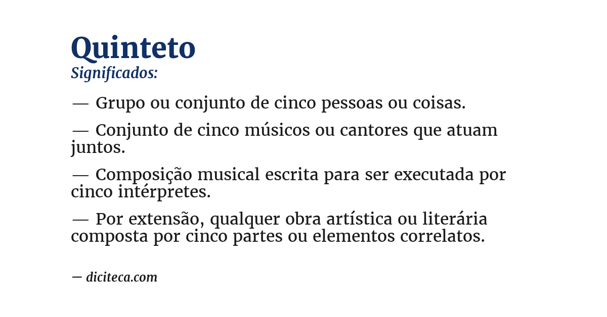 Significado de quinteto