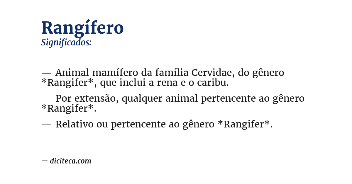 Significado de rangífero