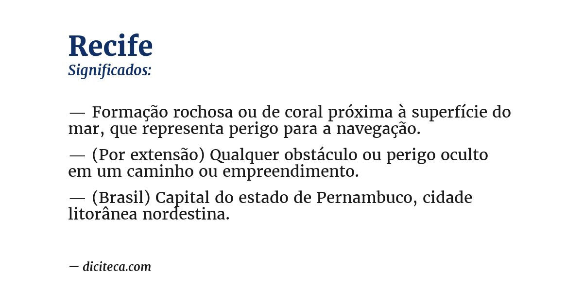 Significado de recife
