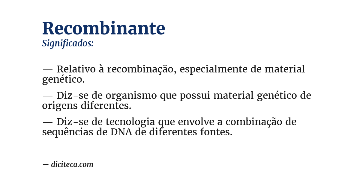 Significado de recombinante