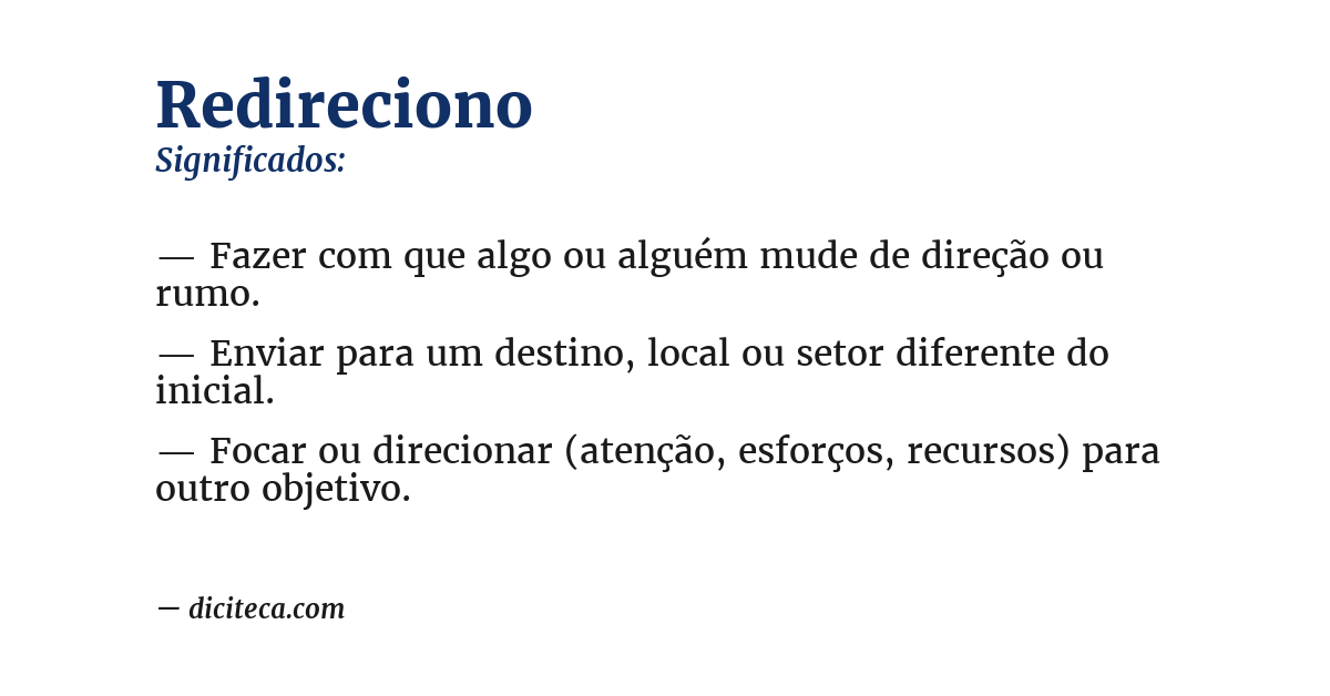 Significado de redireciono