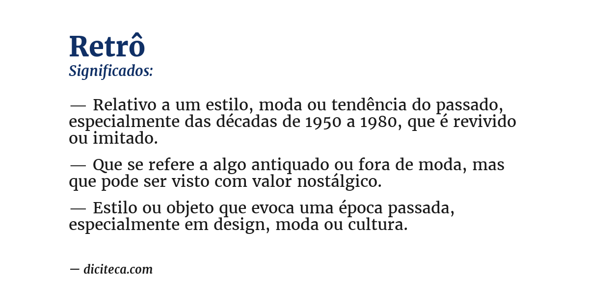 Significado de retrô