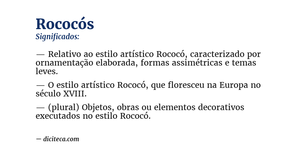 Significado de rococós