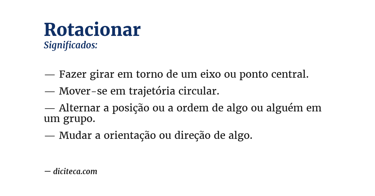 Significado de rotacionar