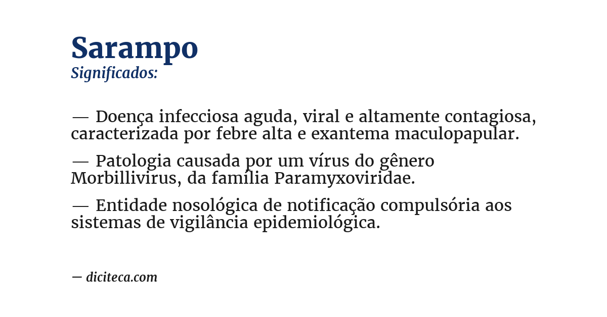 Significado de sarampo