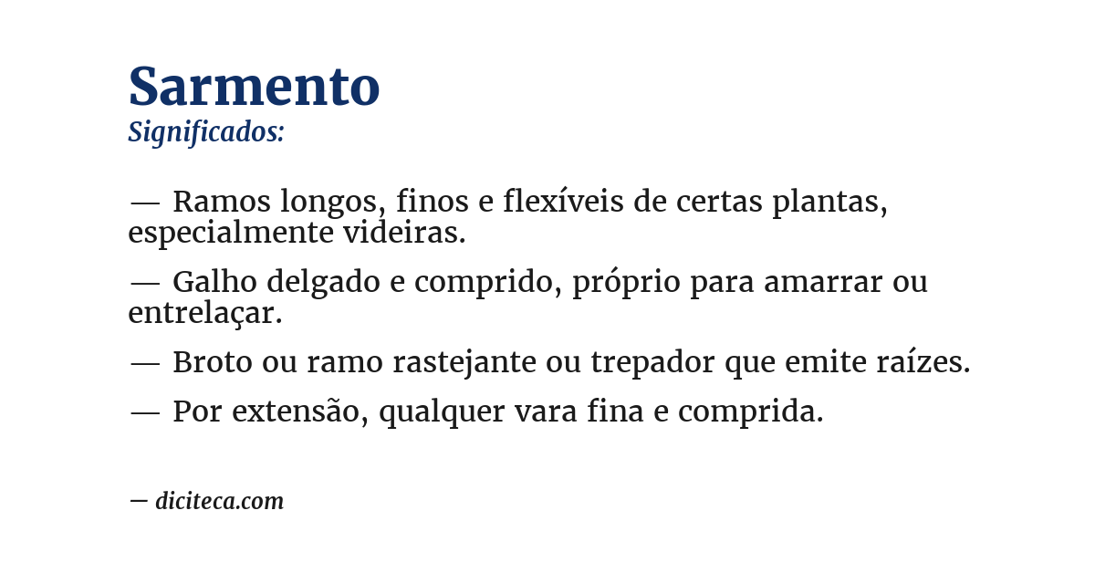 Significado de sarmento