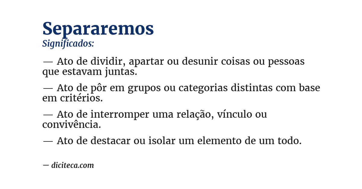 Significado de separaremos