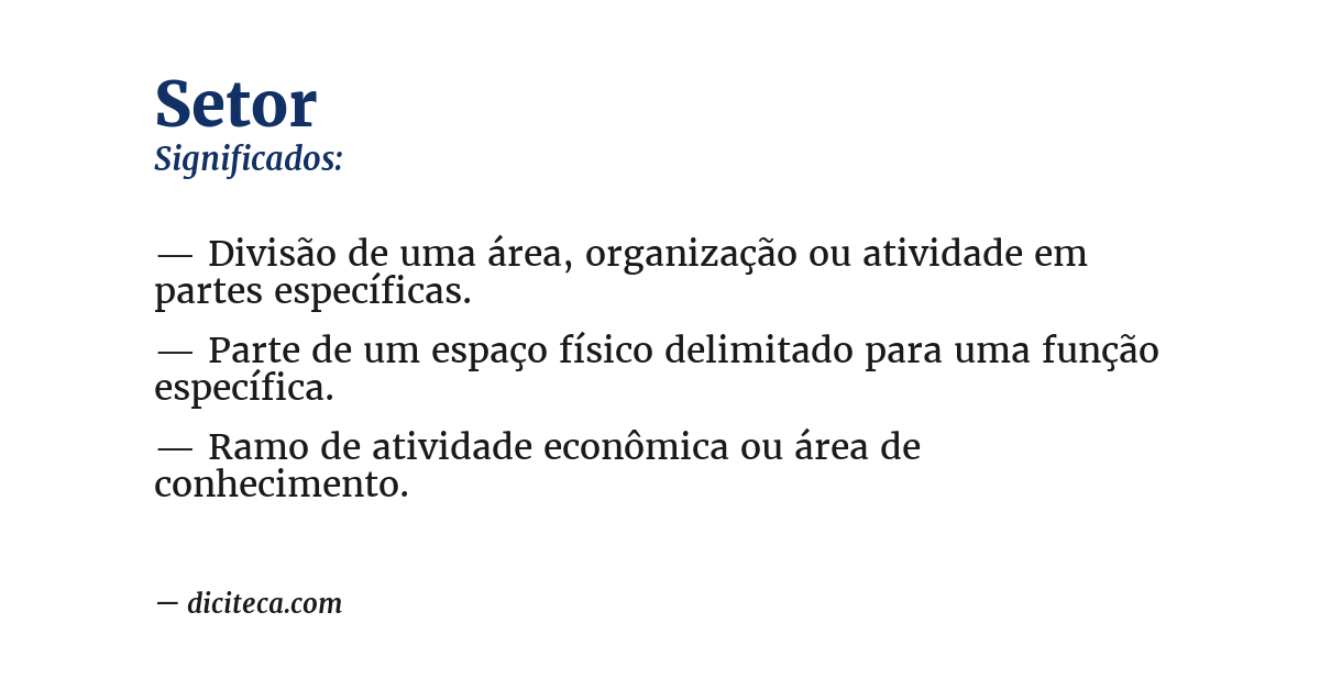 Significado de setor