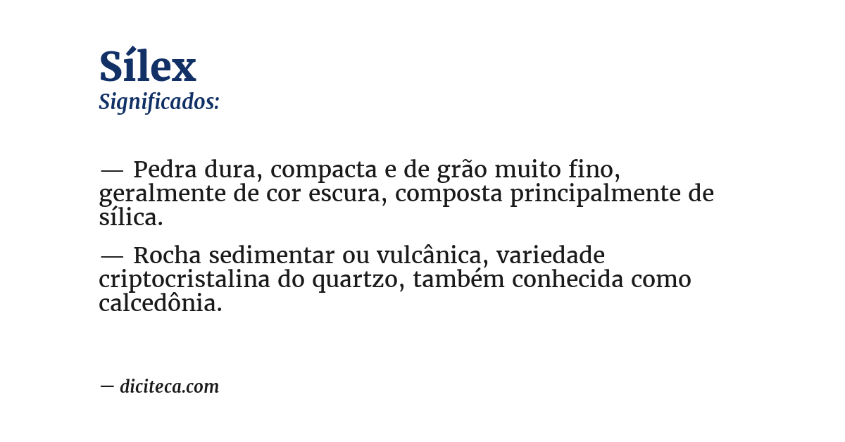 Significado de sílex