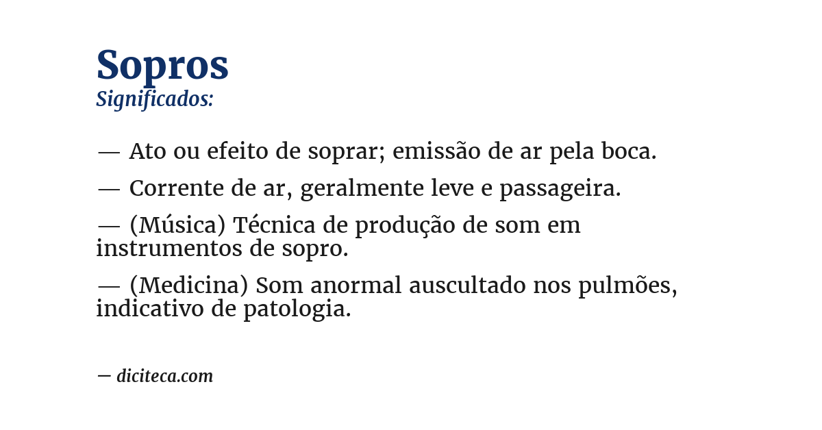 Significado de sopros