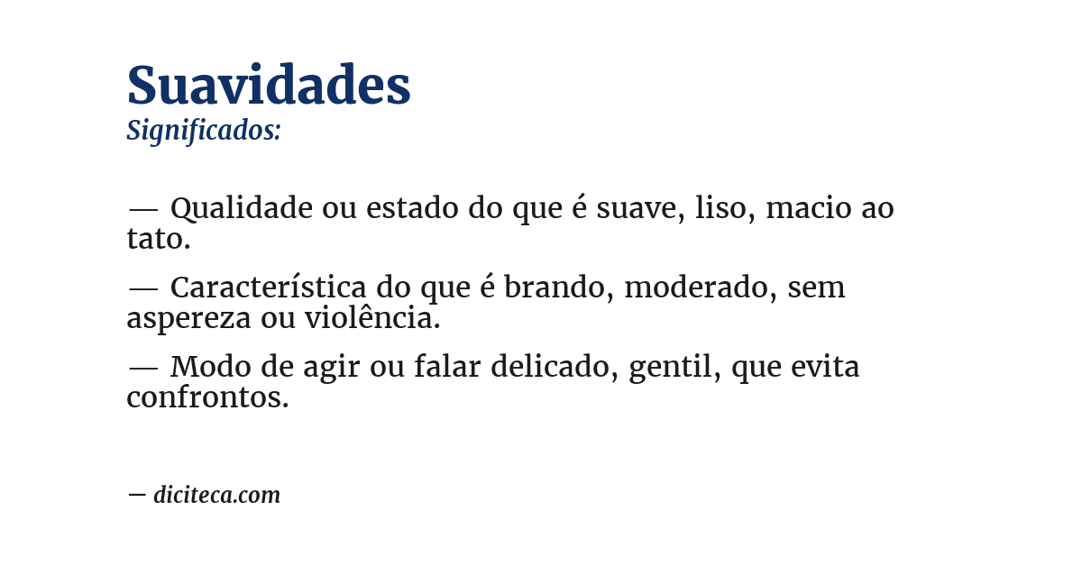 Significado de suavidades