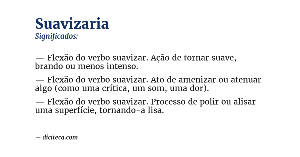 Significado de suavizaria