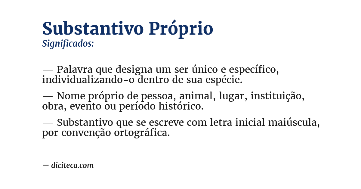 Significado de substantivo próprio