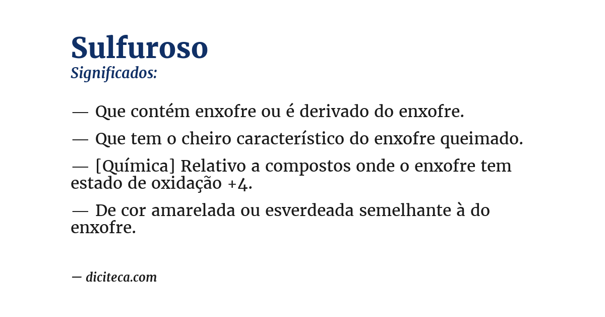 Significado de sulfuroso
