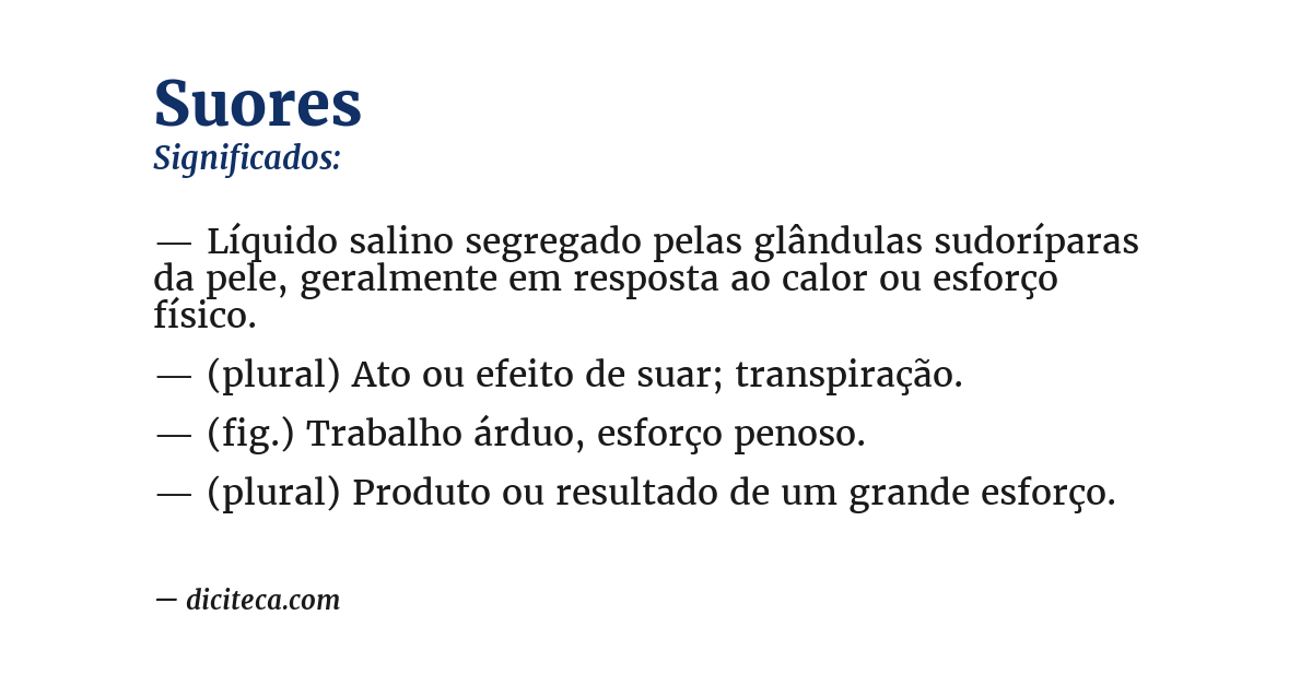 Significado de suores