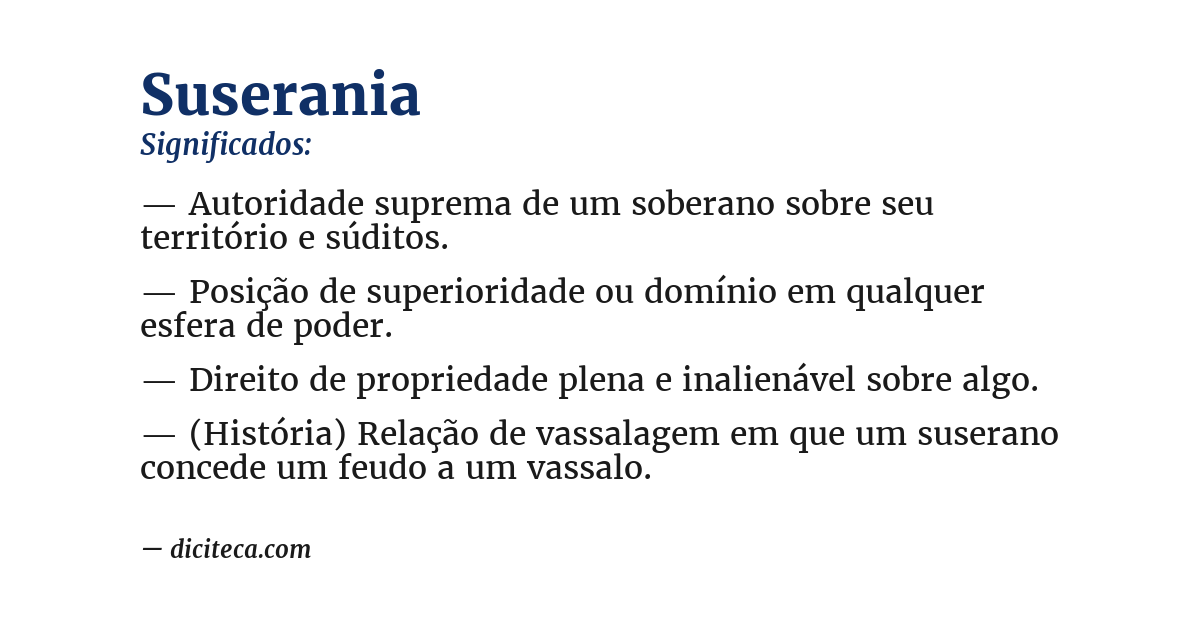 Significado de suserania