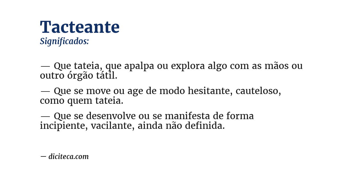 Significado de tacteante
