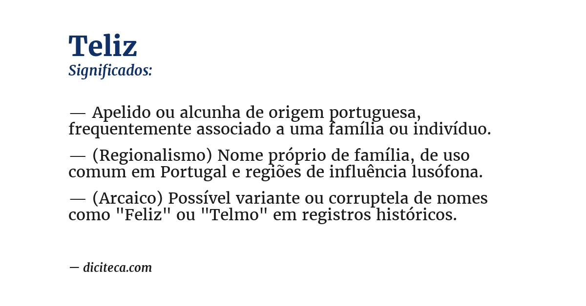 Significado de teliz
