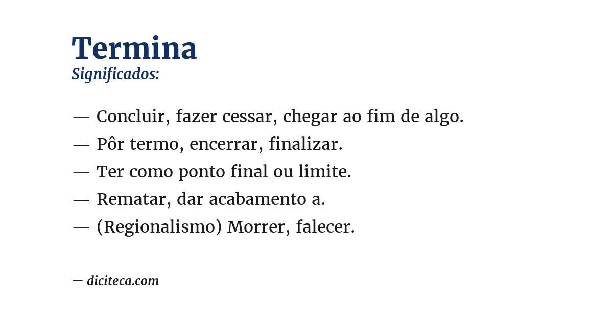 Significado de termina