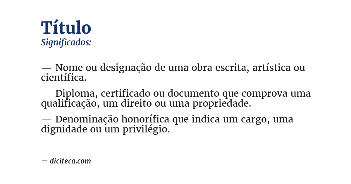 Significado de título