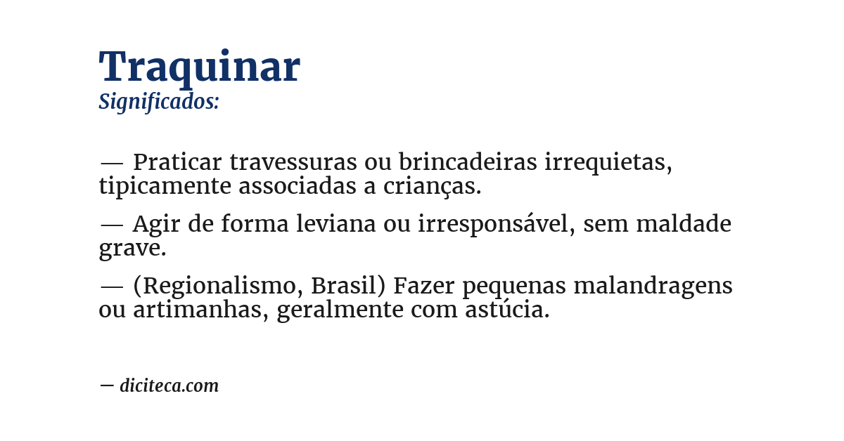 Significado de traquinar