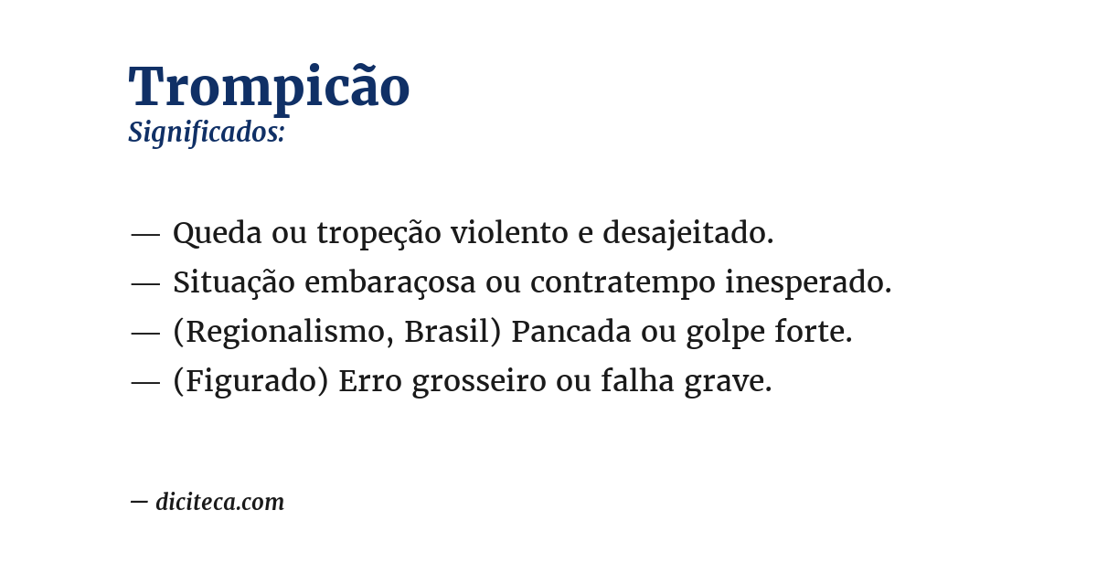 Significado de trompicão