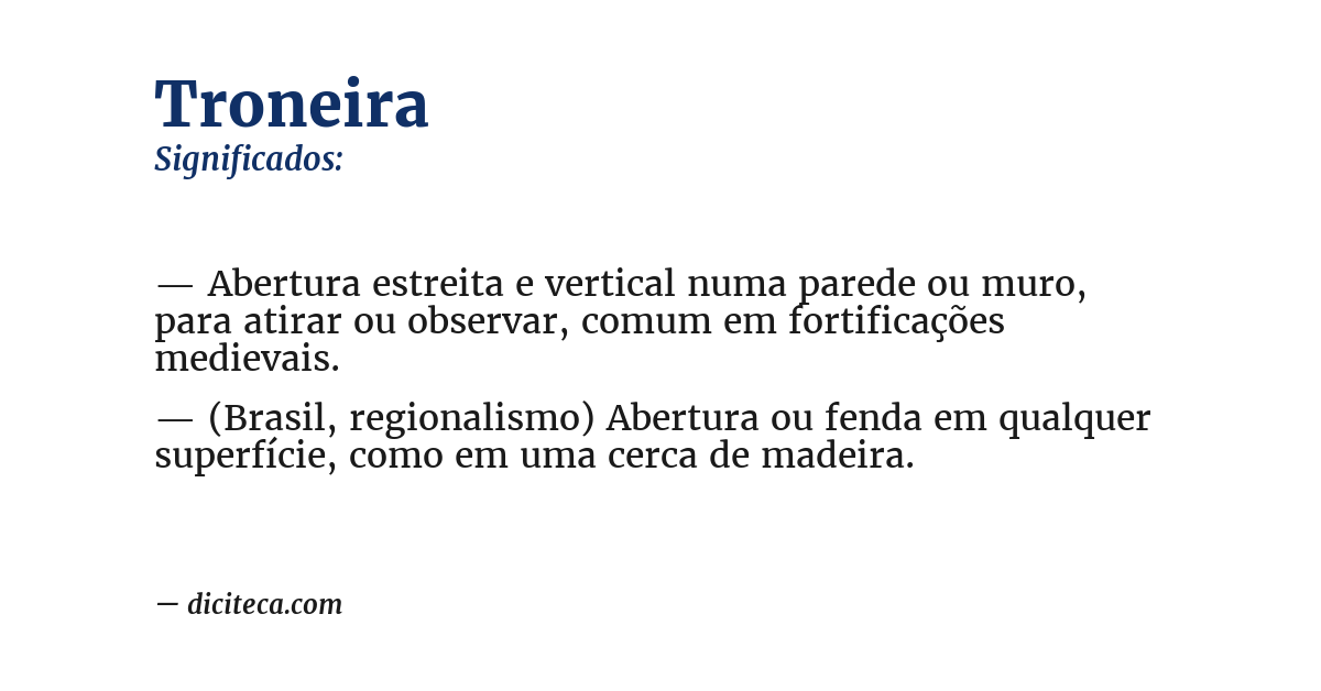 Significado de troneira