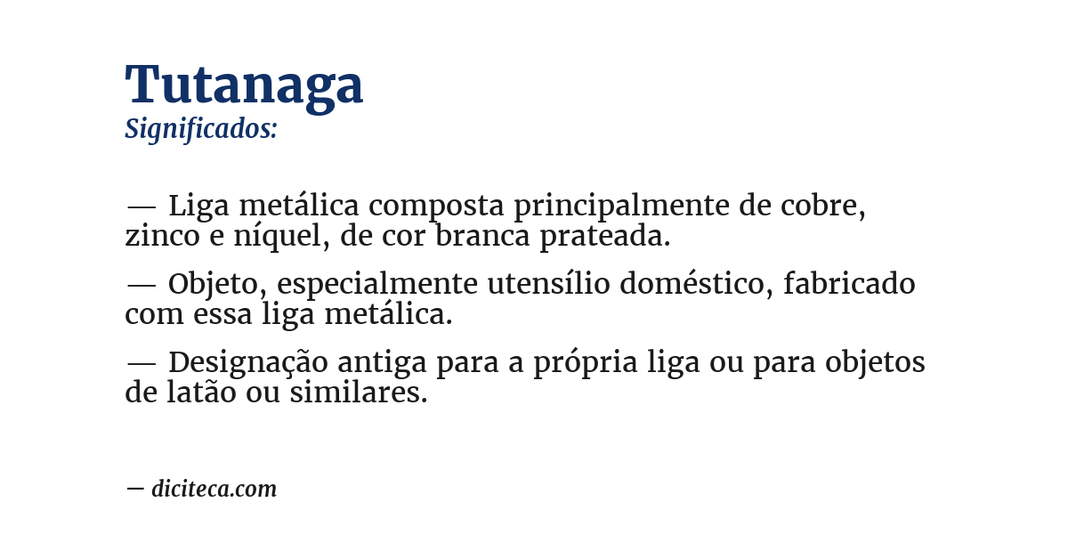 Significado de tutanaga