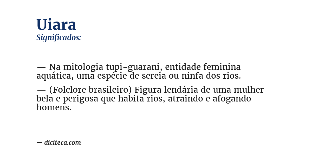 Significado de uiara