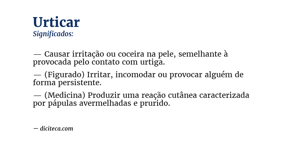 Significado de urticar