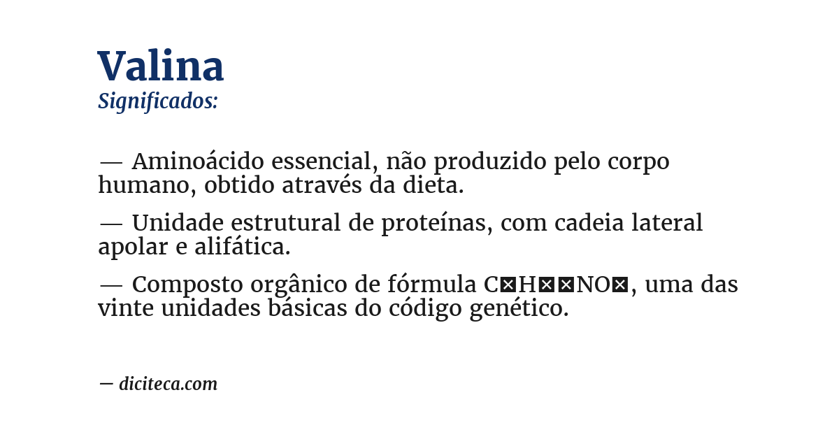 Significado de valina