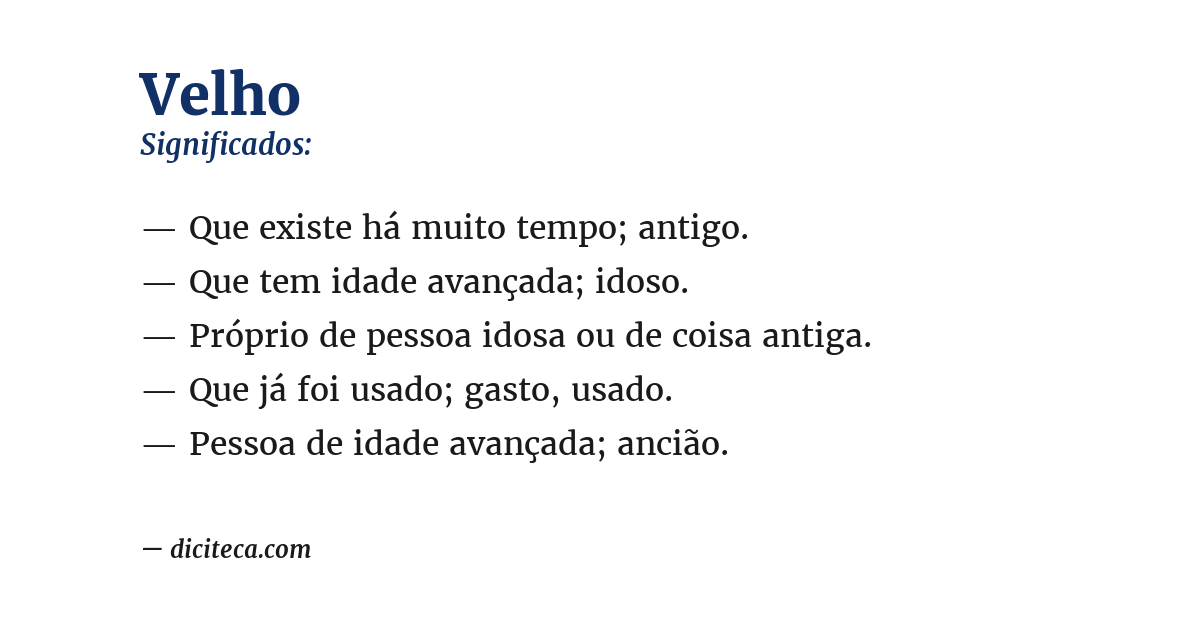 Significado de velho
