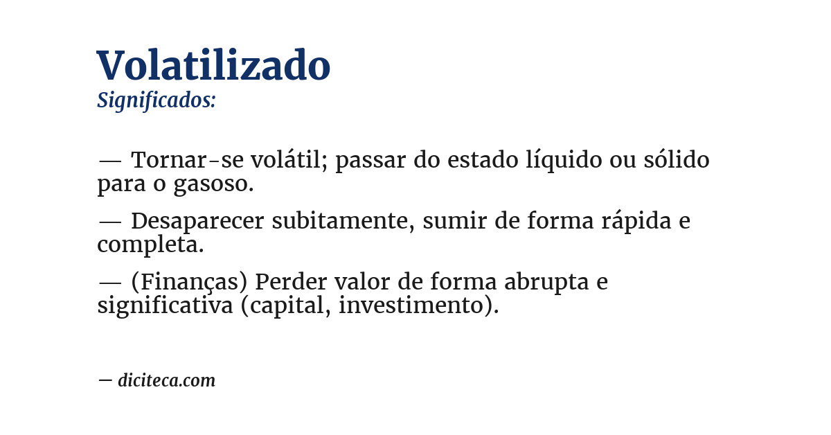 Significado de volatilizado