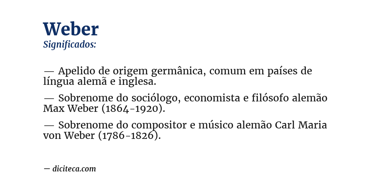 Significado de weber