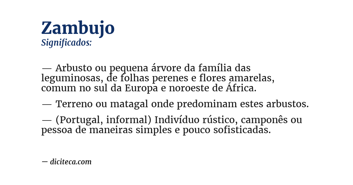 Significado de zambujo