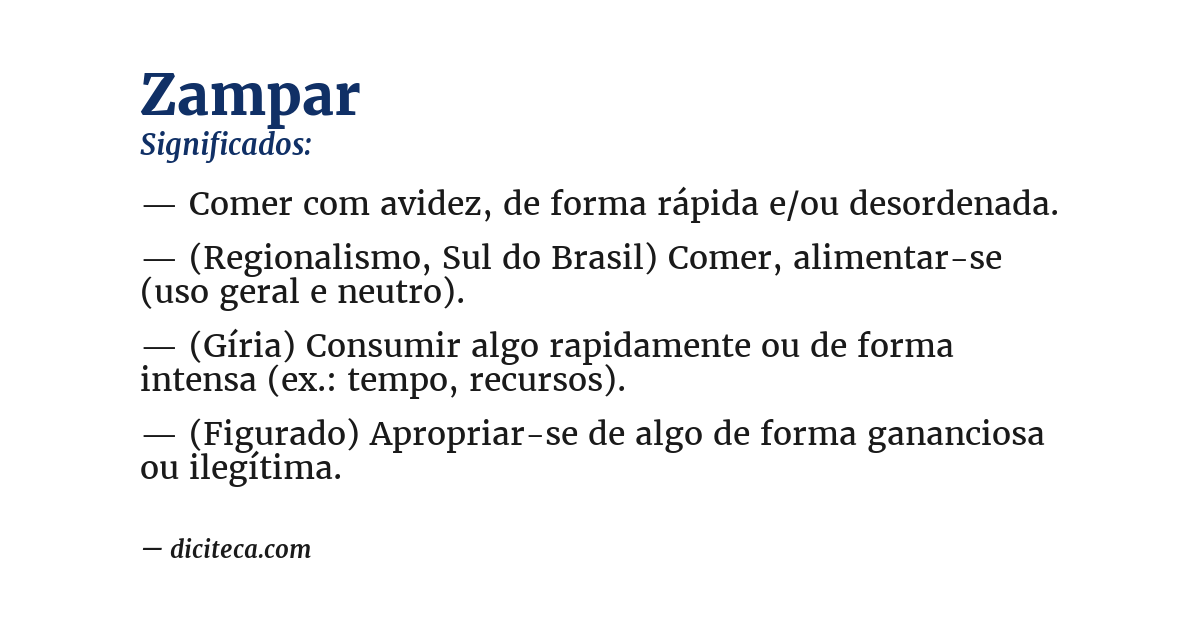 Significado de zampar
