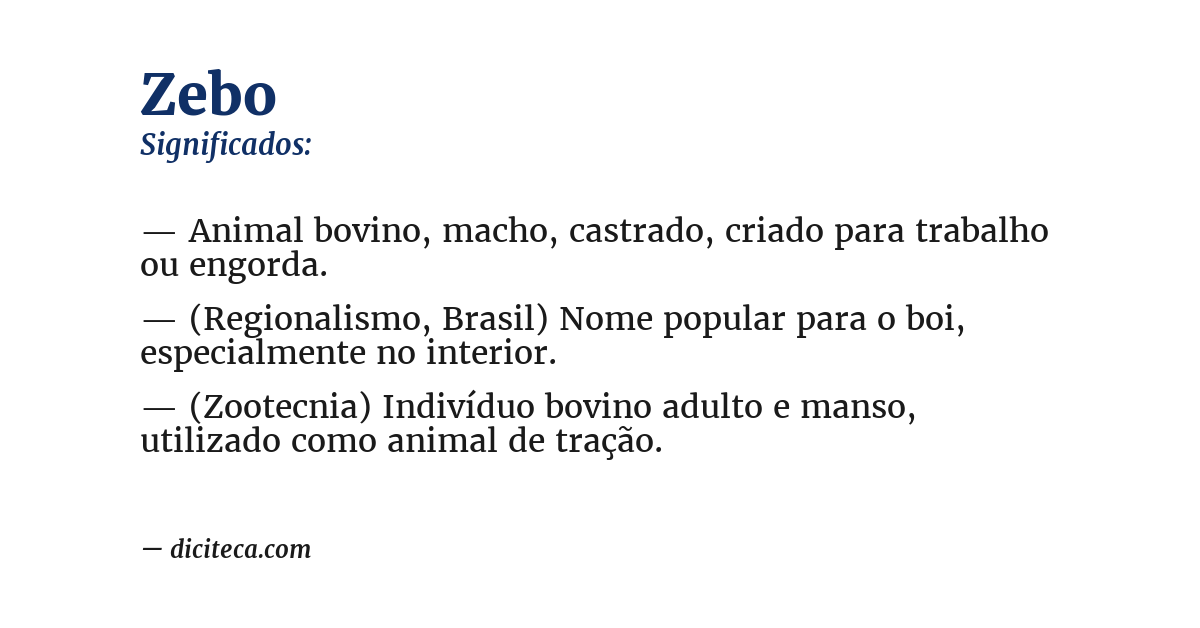 Significado de zebo