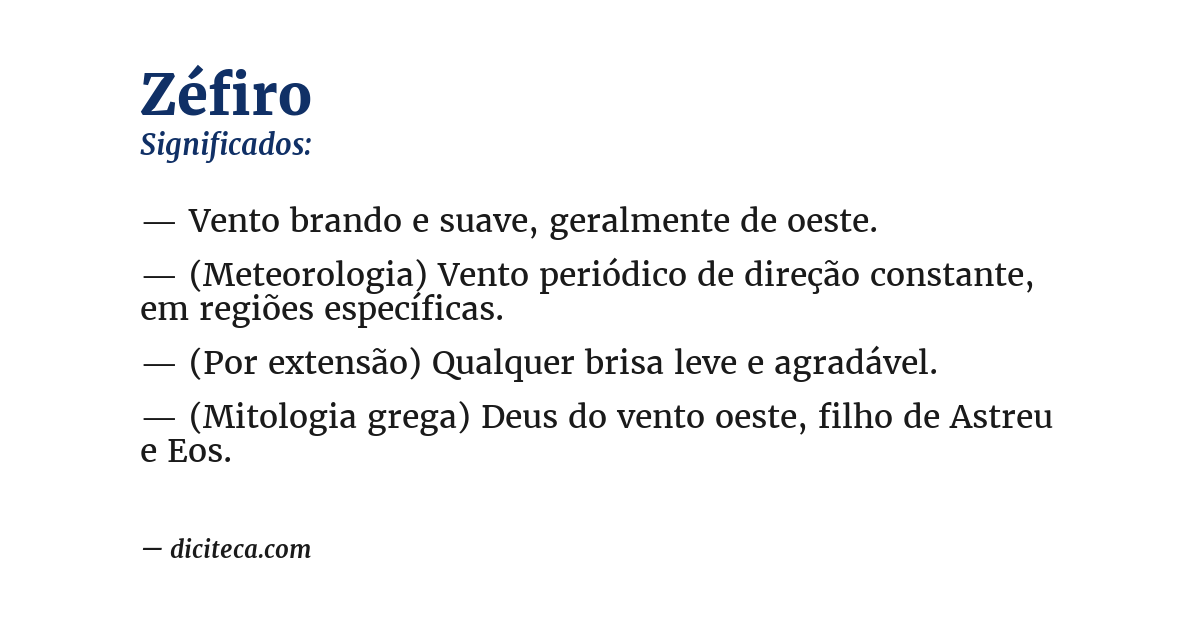 Significado de zéfiro