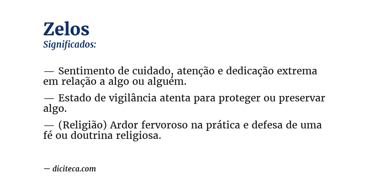 Significado de zelos