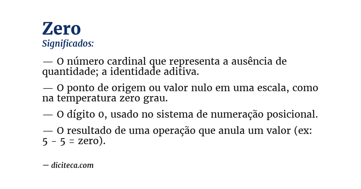 Significado de zero