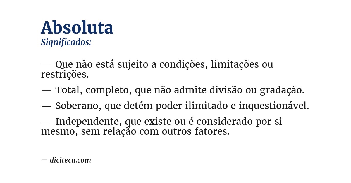 Significado de absoluta