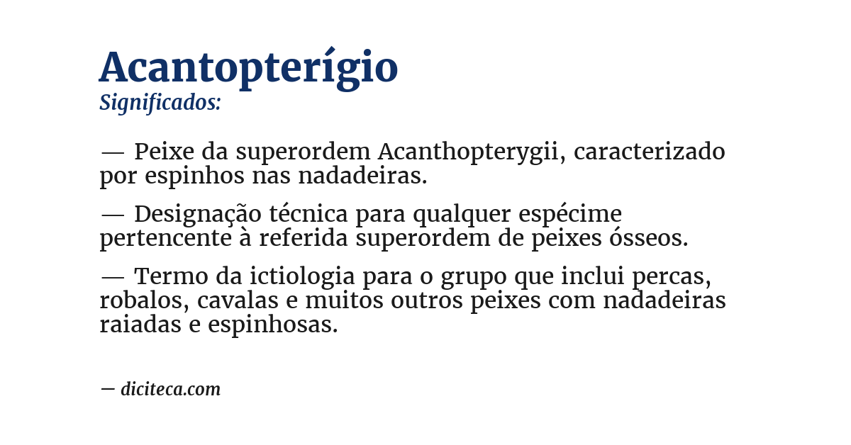 Significado de acantopterígio